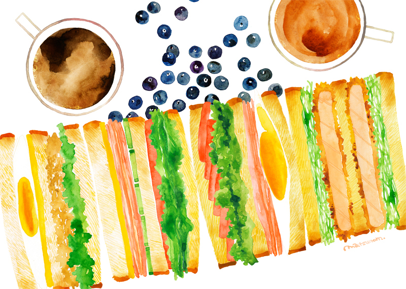 サンドイッチとファーストフードのイラスト 画像6点 Miho Matsuno Illustration Works