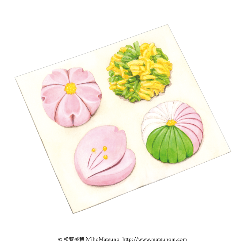 和菓子のイラスト 画像12点 Miho Matsuno Illustration Works